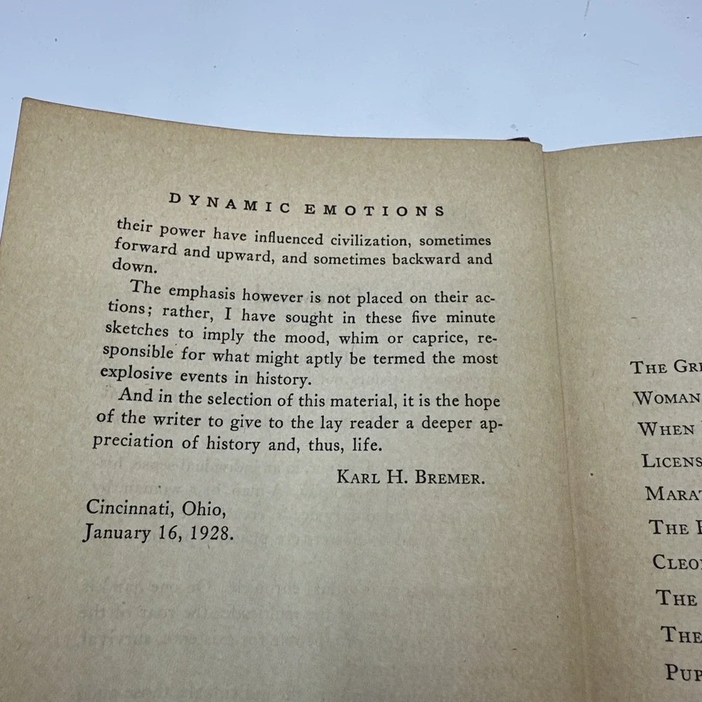 Dynamic Emotions by‎ Karl H. Bremer (Hardcover, 1928)